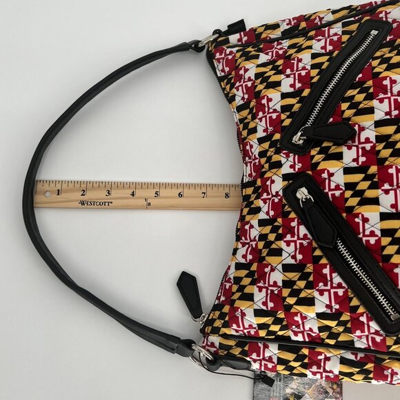 Route One Apparel Maryland Flag Inspired Shoulder Bag Red Yellow Quilted Pockets - Picture 16 of 16